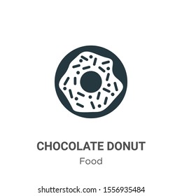 Chocolate donut vector icon on white background. Flat vector chocolate donut icon symbol sign from modern food collection for mobile concept and web apps design.