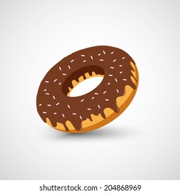 Chocolate donut. Vector illustration