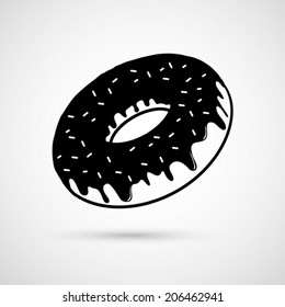 Chocolate donut. Vector illustration