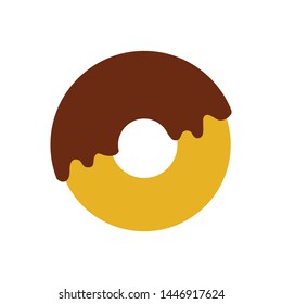 chocolate donut, vector illustration isolated on white background