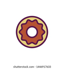 chocolate donut, vector illustration isolated on white background