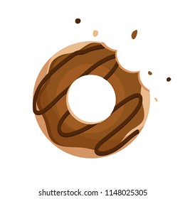 chocolate donut vector isolated on white background