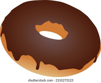 Chocolate Donut vector isolated on white background. Donut collection. Sweet sugar icing donuts. break time with  chocolate donuts top view. Donut icon vector for logo