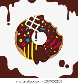 Chocolate donuts. Donuts collection