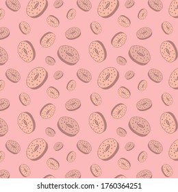 Chocolate donuts pattern with pink background. vector Donuts pattern for restaurant.