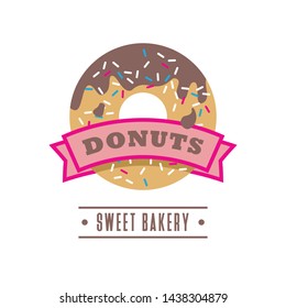 chocolate donuts sweet logo design vector