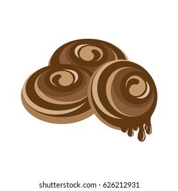 Chocolate donuts. Vector illustration.