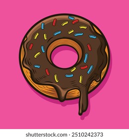
Projeto de ilustração vetorial de rosquinhas de chocolate