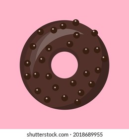 Chocolate donuts vector illustration. Sweet, dessert, bakery.