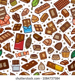 chocolate doodle seamless background