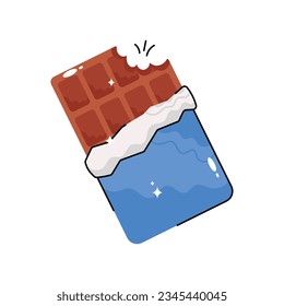 Chocolate doodle vector filled outline Sticker. EPS 10 file