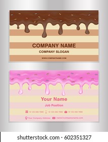 chocolate and doughnut glaze theme business card