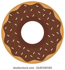 Ícone de rosca de chocolate isolado no fundo branco.