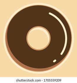 Vector aislado de anacardos de chocolate sobre fondo de crema