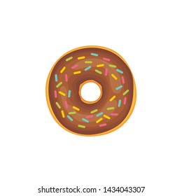 Chocolate Doughnut Vector. Donut Vector Icon