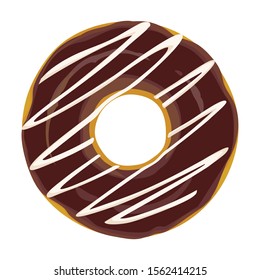 Chocolate doughnut vector icon.Cartoon vector icon isolated on white background chocolate doughnut.