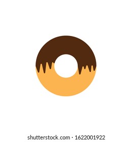 Chocolate doughnut vector icon.Cartoon vector icon isolated on white background chocolate doughnut.