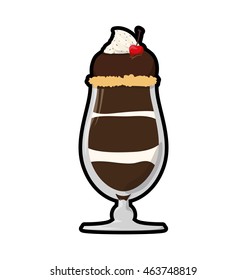 chocolate drink glass sweet delicious icon. Isolated and flat illustration. Vector graphic