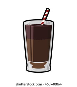 chocolate drink glass sweet delicious icon. Isolated and flat illustration. Vector graphic