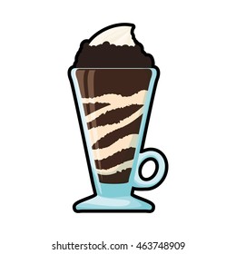chocolate drink glass sweet delicious icon. Isolated and flat illustration. Vector graphic
