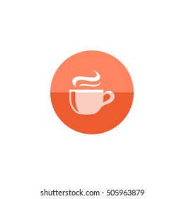 Chocolate drink icon in flat color circle style. Warm hot sweet