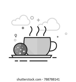 Chocolate drink icon in flat outlined grayscale style. Vector illustration.