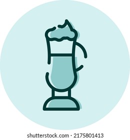 Schokoladengetränk, Illustration, Vektorgrafik auf weißem Hintergrund.