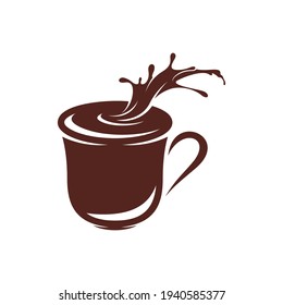 Chocolate Drink logo design vector illustration, Creative Chocolate logo design concept template, symbols icons