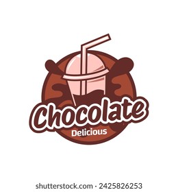 Chocolate drink logo icon concept illustration