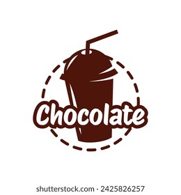 Chocolate drink logo icon concept illustration