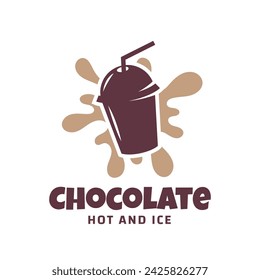 Chocolate drink logo icon concept illustration
