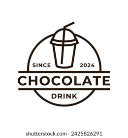 Chocolate drink logo icon concept illustration