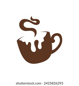 Chocolate drink logo icon concept illustration