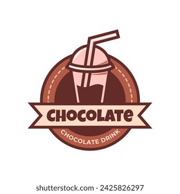 Chocolate drink logo icon concept illustration