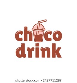 Chocolate drink logo icon concept illustration