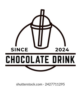 Chocolate drink logo icon concept illustration