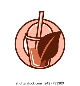 Chocolate drink logo icon concept illustration