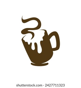 Chocolate drink logo icon concept illustration