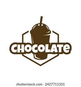 Chocolate drink logo icon concept illustration