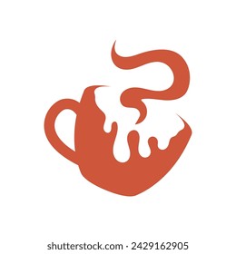 Chocolate drink logo icon concept illustration