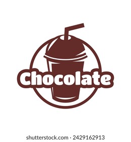 Chocolate drink logo icon concept illustration