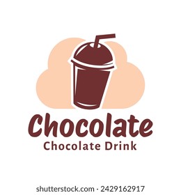 Chocolate drink logo icon concept illustration
