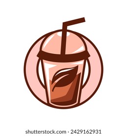 Chocolate drink logo icon concept illustration
