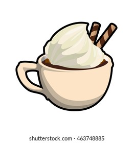 chocolate drink mug sweet delicious icon. Isolated and flat illustration. Vector graphic
