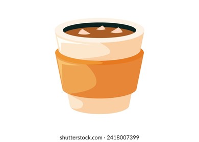 Chocolate Drink Retro Flat Sticker Design