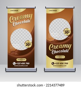 Chocolate drink rollup or X banner design template