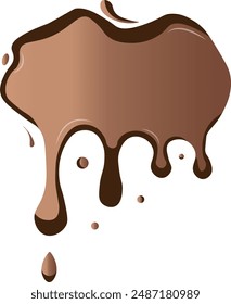 Chocolate Drip with Gradient Color. Isolated on White Background. Vector Illustration Design.