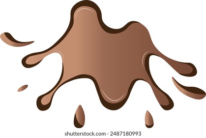 Chocolate Drip with Gradient Color. Isolated on White Background. Vector Illustration Design.