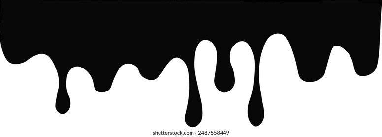 Chocolate Drip Silhouette on White Background. Vector Illustration in Flat Style.