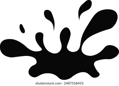 Chocolate Drip Silhouette on White Background. Vector Illustration in Flat Style.
